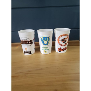 Vintage 90s‎ Set of 3 MLB Plastic Cups